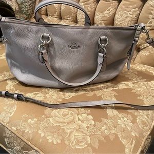 Gray/pewter Coach Handbag